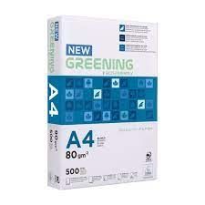 PAQUETE 500 HOJAS GREENING DIN A-4 80GR FOLIOS 500H