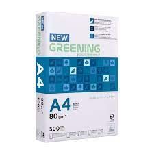 PAQUETE 500 HOJAS GREENING DIN A-4 80GR FOLIOS