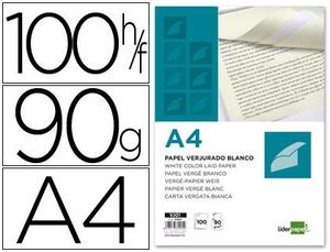 PAPEL VERJURADO BLANCO 90GR 100H 31905