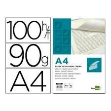 PAPEL VERJURADO CREMA 90GR 100H 31909 ABISAL