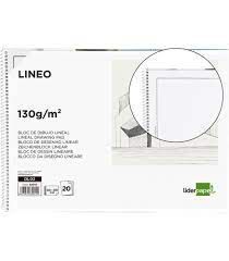 BLOC DIBUJO A4 LINEAL RECUADRO 130GR ESPIRAL 20H 32015 LIDERPAPEL