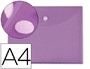 SOBRE PLASTICO A4 VIOLETA VELCRO 35986