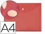 SOBRE PLASTICO A4 ROJO VELCRO 35989