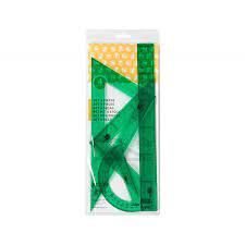 JUEGO REGLAS 4 PIEZAS VERDE LIDERPAPEL PEQUEO 47479 ESCUADRAS TRAZADO