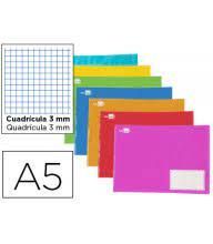 LIBRETA GRAPADA APAISADA HORIZONTAL 3MM A5 LIDERPAPEL 32H COLORES CUADRICULA 63650