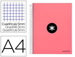 CUADERNO ESPIRAL A4 LIDERPAPEL ANTARTIK ROSA 120H 100GR 64650