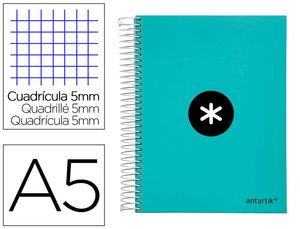 CUADERNO ESPIRAL A5 LIDERPAPEL ANTARTIK MENTA 120H 100GR 64655