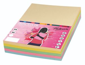 PAPEL A4 80GR 100H 10 COLORES PASTEL SURTIDOS FABRISA