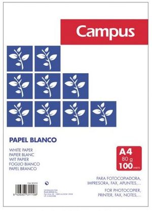 PAQUETE PAPEL 100H A4 80G CAMPUS