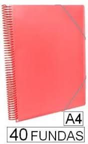 CARPETA 40 FUNDAS PRYSE ESPIRAL ROJO