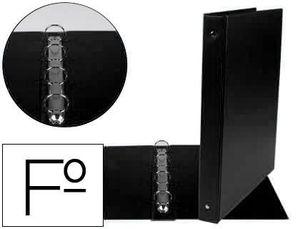 CARPETA 4 ANILLAS 25MM PLASTICA FOLIO NEGRO LIDERPAPEL CA97 09983