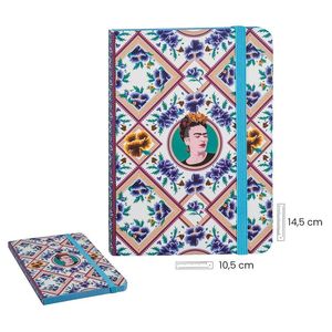 LIBRETA A6 FRIDA KAHLO FLORES AZUL 10,5X14,5CM