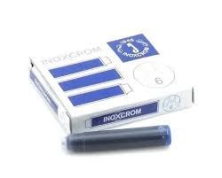 C/ 6 CARTUCHOS TINTA AZUL INOXCROM PLUMA