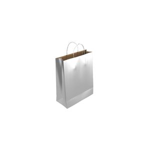 BOLSA REGALO PAPEL PLATA 8X24CM