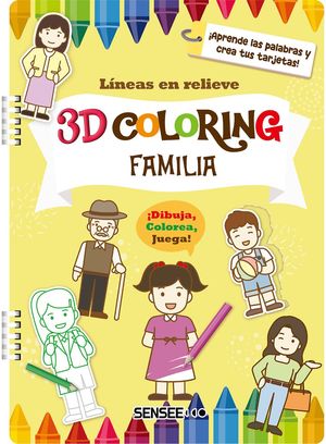 FAMILIA. LINEAS EN RELIEVE 3D PINTAR CIEGOS