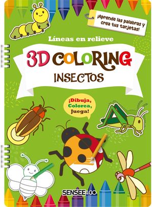 INSECTOS. LINEAS EN RELIEVE 3D PINTAR CIEGOS