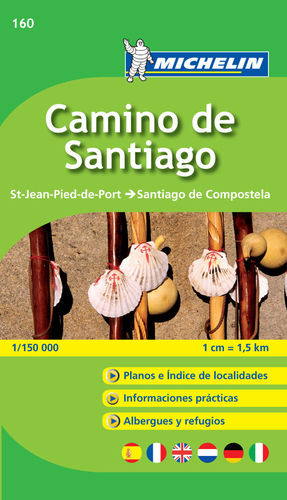 160 MAPA-GUA CAMINO DE SANTIAGO MICHELIN CAMINO FRANCES