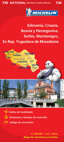 MAPA NATIONAL ESLOVENIA, CROACIA, BOSNIA Y HERZEGO