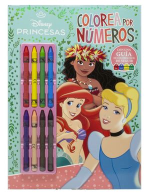 PRINCESAS. COLOREA POR NMEROS CON CERAS