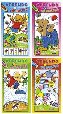 APRENDO YO SOLITO CON PEGATINAS ROJO - ROSA - VERDE - AZUL