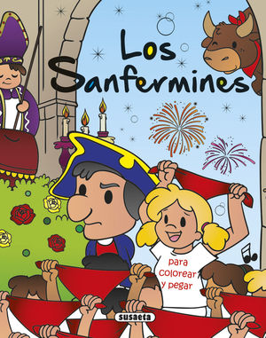 LOS SANFERMINES PARA COLOREAR Y PEGAR