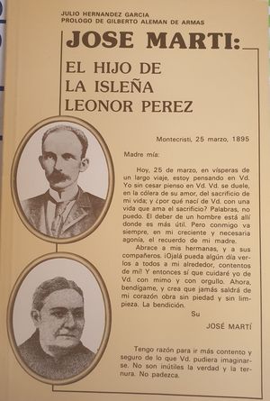 JOSE MARTI: EL HIJO DE LA ISLEA LEONOR PEREZ