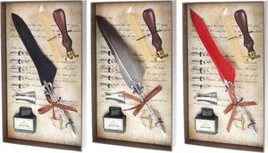 JUEGO KALIGRAFIA KA3023 PLUMA 5 PLUMILLAS TINTERO LACRE