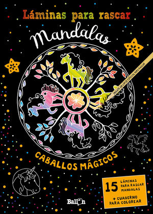 LMINAS PARA RASCAR MANDALAS - CABALLOS MGICOS